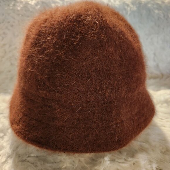 Vintage Bijoux Terner Angora/Nylon Blend Fuzzy Brown Bucket Hat Y2K - Picture 5 of 9